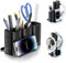 KDD Stiftehalter Schreibtisch mit Headset Halterung, 2-in-1 Stifte Organizer & Kopfhörer Ständer mit Handyhalterung, DIY-Funktion Stifte Aufbewahrung Schreibtisch für Schule Zuhause Büroausstattung