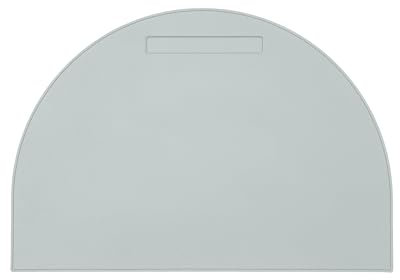 Eglooh - Luna - Schreibtischunterlage echtem Leder Eis Blau cm 80x50 - Mit halbrunder Form, Stiftfach und Handwerkliche Nähte - Made in Italy