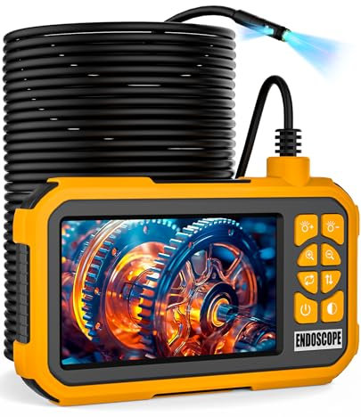 Maylatte Endoskopkamera mit Licht 30M, 4.5-Zoll-IPS-Bildschirm Dual Lens Rohrkamera, 1080P 7.9mm Inspektionskamera, IP67 wasserdichte Industrie Endoskop Kanalkamera mit 8+1 LED-Leuchten