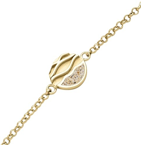 DUR Schmuck zierliches Armband Strandwellen, Silber 925/- vergoldet 16,5cm + 3cm Verlängerung (A1883)