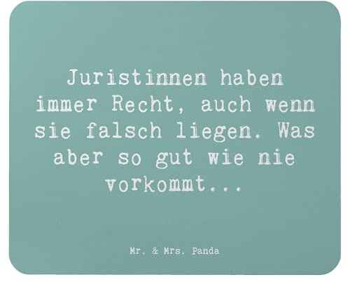 Mr. & Mrs. Panda Mauspad Spruch Juristin Recht - Geschenk, Berufe, auch wenn sie falsch liegen, Mausunterlage, Juristinnen, Berufsliebe,