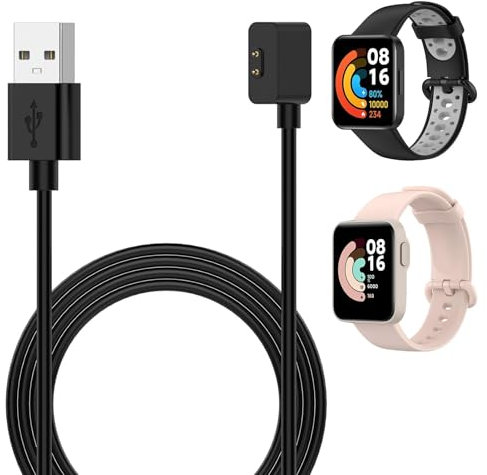 Caricatore Magnetico Compatibile con Xiaomi Redmi Watch 3/Redmi Watch 2 Lite/Mi Band 7 Pro/Smart Band Pro, Caricabatterie Smartwatch Magnetico con Cavo di Ricarica USB da 1M, Nero
