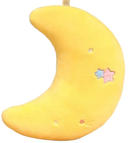 champracer Kuschelkissen Sternkissen für Kinder, Höhere Qualität Weiche Flauschige Sternform Zierkissen Sofakissen, Plüsch Kissen,Dekokissen für Kinderzimmer Schlafzimmer (Mond)
