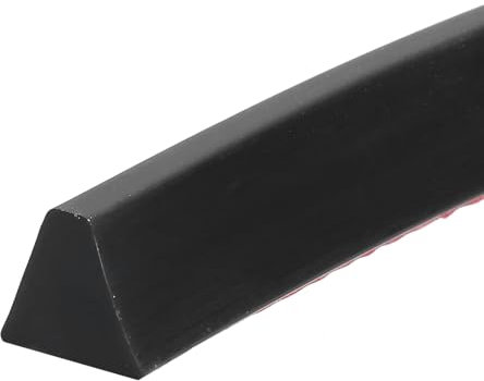 sourcing map Collapsible Shower Barrier, 39 Inch Silicone Water Splash Guard Strip 0.6 Inch W 0.55 Inch H Self Adhesive Water Stopper Barrier Dry and Wet Separation for Bathroom, Black