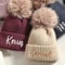 Personalisierte bestickte Mütze, Beanies, personalisierte Babymütze mit Namen, individuelle Partyhüte (Erwachsene (56–58 cm)
