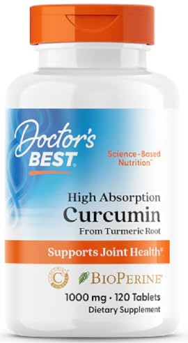 Doctor's Best - Hochabsorbierbares Curcumin aus Kurkuma mit C3-Komplex & BioPerine, 1000mg | Entzündungshemmende Unterstützung - 120 Tabletten