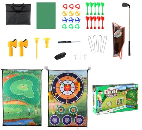 GkgWuxf Golf Darts Chipping Game - Double Sided Practice Mat Golf Chipping