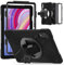 BRAECN Cover Compatibile con Xiaomi Redmi Pad Pro 12.1，Antiurto Robusto Custodia con Supporto Girevole a 360°, Cinghia a Mano e Tracolla, Nero