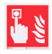 PRINTIMA F005 Brandmelder Nachleuchtendes PVC-Feueralarm-Schild – 15x15cm, Leuchtendes Sicherheitszeichen für Brandmeldestellen & Notfälle