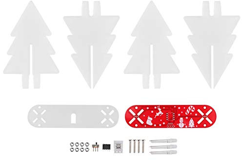 3D-Weihnachtsbaum, DIY-Vollfarb-LED-Farbverlaufs-Acrylbaum, E-IC-Montagesatz, Dreidimensionale Bäume, Elektronisches Lernset, Transparent, USB-Anschluss, Rot, Grün, Schaltung für