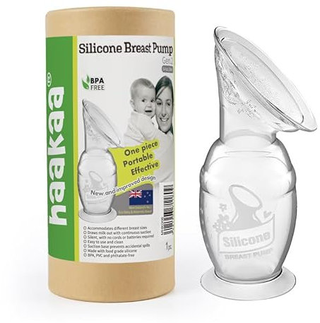 Silicone Breast Pump haakaa Gen 2. 150ml, BPA FREE Manual Breast Pump 100% Food Grade Silicone BPA Free, PVC & Phthalate Free