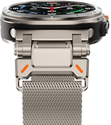Fullife Milanese Armband für Samsung Galaxy Watch Ultra 2/1 47mm,Titan