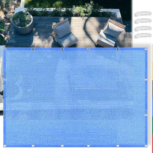 SSFMSF Tende da Sole Rete Ombreggiante 2x3m, Rettangolo Telo Ombra con Protezione UV 90%, Tessuto HDPE Resistente al Vento e Traspirante, per Giardino, Terrazza, Balcone - Blu