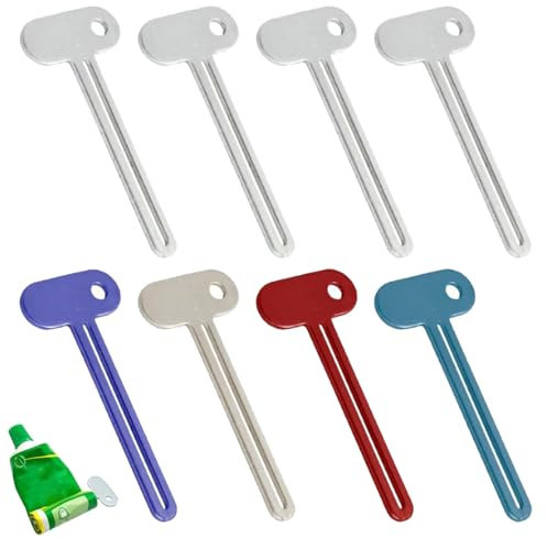 8 Stück Tubenquetscher Metall Toothpaste Squeezer Tubenquetscher Edelstahl Küche Tubenaufroller Toothpaste Squeezer Zahnpasta Squeezer Rollen Tube Für Küche, Bad, Pigmente, Salben, Haarfärbemittel