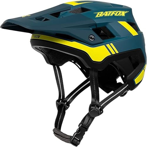 BATFOX Casque de vélo, casque de VTT pour homme, femme, adulte, jeune, respirant avec visière, pour VTT, vélo de route, BMX, skateboard, patinage à roulettes, moto tout-terrain, vert foncé, taille M