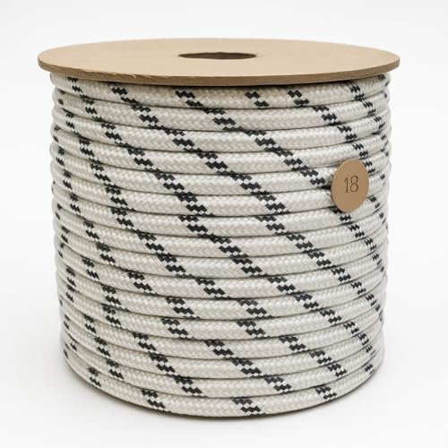 Corda in poliestere ø 18 mm mt.80 perCarrucola per Sollevamento, Made in Italy - Fune da 18 mm per Carrucola di Sicurezza adatta per Cantieri Edili –Rotolo da 80 metri