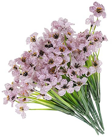 Yardenfun 6 Piezas Ramo de Flores Artificiales Violeta Decoración para Bodas Accesorios de Arreglo Floral para Hogar y Oficina Ramos Simulados para