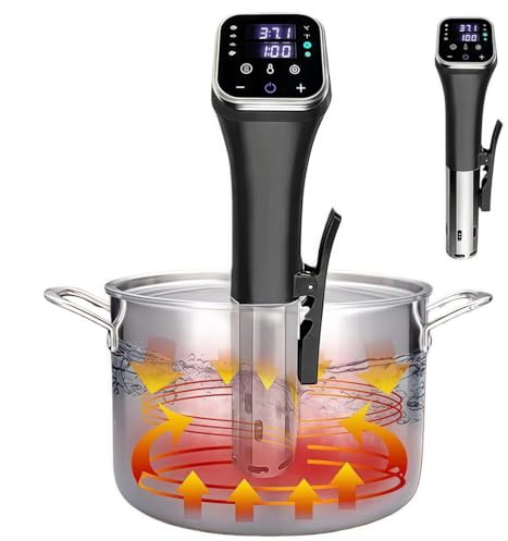 SAYEYBU Machine sous Vide, Cuisson Au Bain Marie par Thermoplongeur, Mijoteuse Silencieuse, ContrôLe PréCis TempéRature et Temps, Repas Juteux et RéUssis Tous Coups,StandardVersion (Without WiFi)