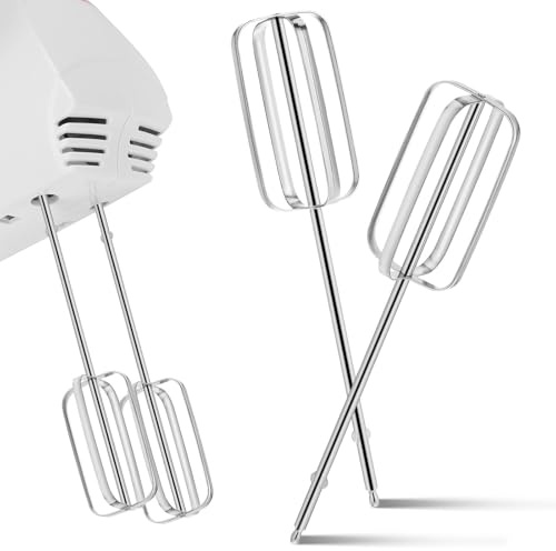TOYANDONA 2-teiliges Edelstahl-handmixer-set – Robuste Ersatzrührbesen für Elektrische Handmixer Und Küchenmaschinen, Rostfreier Schneebesen Und Knethaken zum Backen, Kochen Und Eierschlagen