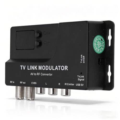 Sxhlseller AV zu RF Modulator, Radio Corporation of America zu Koaxial Konverter, UHF Adapter mit Kanalschalter für TV Tuner, Satelliten Set Top Box, DVD Player, Spielkonsolen
