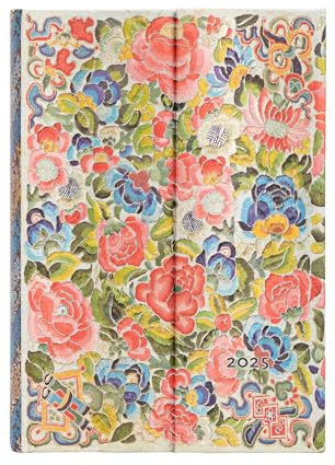 Paperblanks 12-Monatskalender 2025, Birnengarten, Mini, Tagesüberblick, mit Klappumschlag