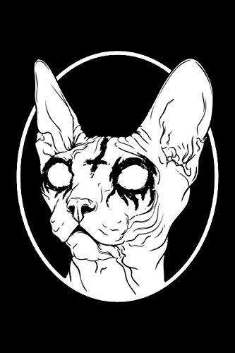 Notebook: Black Metal Sphynx Cat Journal Diary | Gothic Goth Wicca Witch Witchy | A5 6x9 | 120 Lined Pages