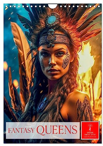 Fantasy Queens (Wandkalender 2025 DIN A4 hoch), CALVENDO Monatskalender: Fantasy Queens – Heldinnen der Stärke und Schönheit (CALVENDO Kunst)