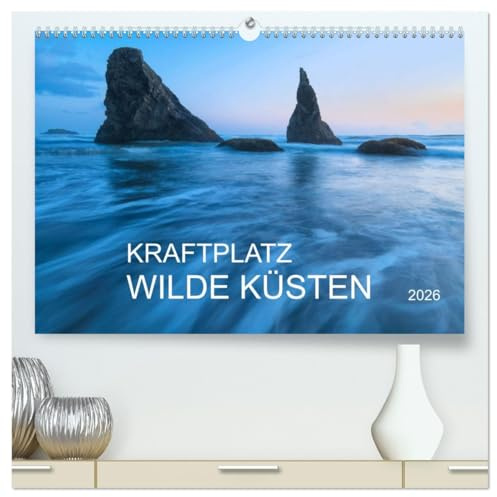 Kraftplatz Wilde Küsten (hochwertiger Premium Wandkalender 2026 DIN A2 quer), Kunstdruck in Hochglanz: Kraftplatz Wilde Küsten - Ein Fotokalender, ... und kraftvollen Wellen. (CALVENDO Natur)