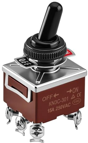 Heschen Metall-Kippschalter 3PST gepflegt ON/OFF 2 Positionen 15A 250VAC 10A 380VAC CE mit wasserdichter Abdeckung