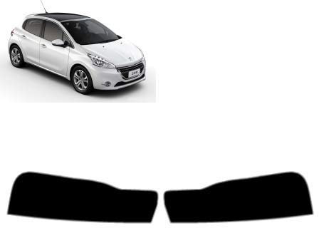 Sonnenblendstreifen für-Peugeot 208 5-Türen 2012-2019 Passgenaue Tönungsfolie (05% Tiefschwarz)