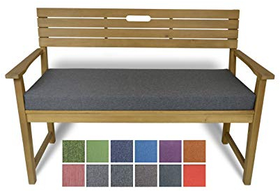 Rollmayer Bankkissen Bankauflage Sitzkissen Bankpolster Auflage für Bänke in Haus und Garten Kollektion Melange, 1 Stück (Grau 68, 160x50x8cm)