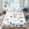 Loussiesd Insekten Bettwäsche Set Mücke Motte Spinne Weiß Bettbezug Set Kinder Jungen Mädchen 155x220 cm Microfaser Betten Set mit Reißverschluss und 1 Kissenbezug 80x80 cm