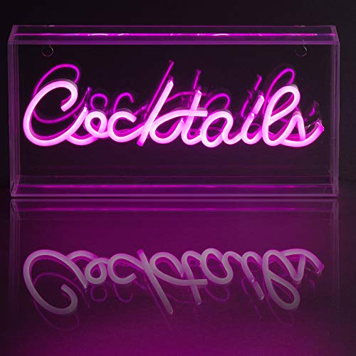Cocktails - Bright LED Neon USB Powered Dimmable Studio Sign Light Box
