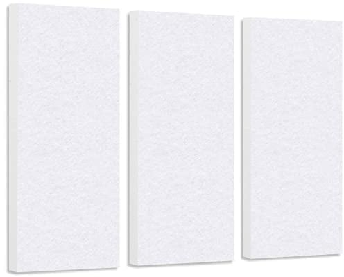 platino24 Schallabsorber COLORE aus Basotec G+ I Akustikpaneele mit Akustikfilz I 3 Wand-Paneele in Weiß I Akustikplatten zur Schalldämmung in Büro, Studio & Wohnung