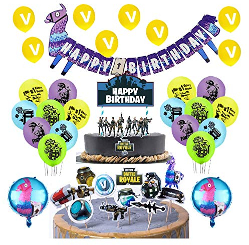 Party Supplies Video Game Cake Topper Game Birthday Decorations Gaming Balloons Video Game Birthday Banner Game Party Decorations Gaming Aluminum Balloons