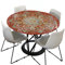 Morbuy Tischdecke Outdoor Rund 180 cm, Elastisch Rund Abwaschbar Tischdecken Wasserabweisend Lotuseffekt Garten Tischdecke Rot Mandala Table Cloth, Ideal für 160cm-170cm