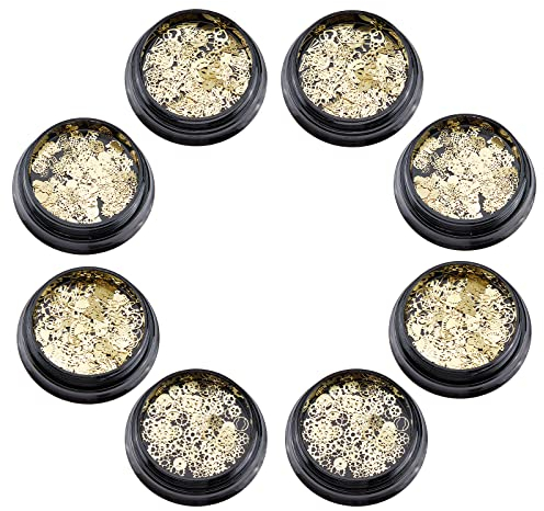 OLYCRAFT 8 Kisten Harzfüller 4 Stile Harz Reize Legierungs-Epoxidharz-Zubehör Harz einlegen Zubehör Resin Filling Charms Nail Art Dekoration Für Harzschmuck Golden Machen