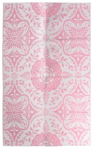 vidaXL Tapis d'Extérieur Tapis d'Entrée Tapis Décoratif Salon Salle de Séjour Balcon Patio Terrasse Maison Intérieur Rose 160x230 cm PP