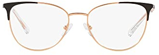 Armani Exchange A|X Womens AX1034 Cat Eye Prescription Eyewear Frames, Matte Rose Gold/Black/Demo Lens, 52 mm
