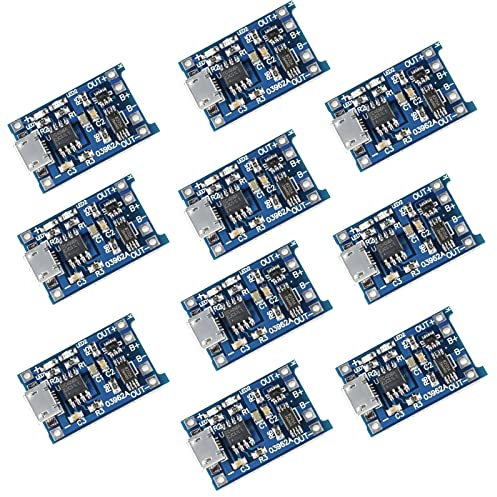 APKLVSR Charging Module Lithium Battery Charging Card 5V Micro USB 1A 18650 Protection Charger Module (10 Pieces)