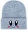 Roffatide Anime Skull Caps für Damen Herren Bestickter Totenkopf-Hut Beanie Mütze Winter Strickmütze Grau