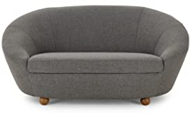 LOOKS by Wolfgang Joop, Looks IV Designer Sofa, 2 Sitzer mit Kugelfüßen, 178x114x82 cm (BxTxH), 2er Couch in blau-grau