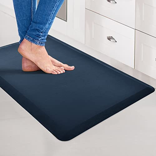 Art3d Alfombra antifatiga – Alfombra de cocina acolchada de 1,27 cm – Cojín cómodo de espuma antideslizante para estación de pie, oficina o garaje (71 x 44 x 1,2 cm, Azul mayólica)