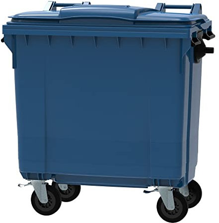 ESE Poubelle Conteneur à déchets 770L Bleu + Couvercle bleu