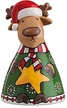 EGAN Campanella Renna di Natale con Stella 9(H) cm