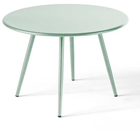 Oviala Palavas – Couchtisch, rund, Metall, Salbeigrün, 40 cm