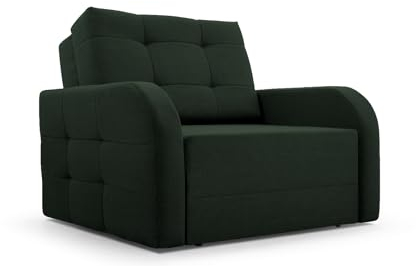 mb-moebel MOEBLO Kindersofa Porto 80 – Schlafsessel Sofa Sessel Jugendsofa Schlafsofa 1-Sitzer Gästebett mit Schlaffunktion und Bettkasten (BxHxT): 101x90x100 cm (Dunkelgrün)