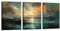 PIY PAINTING Abstraktes Meer Leinwandbilder 3er Bilder Landschaft Ölgemälde Kunstdrücke auf Leinwand Sonnenuntergang Wand dekoration Design Wand Bild mit Innenrahmen für Schlafzimmer Home Deko 30x40cm