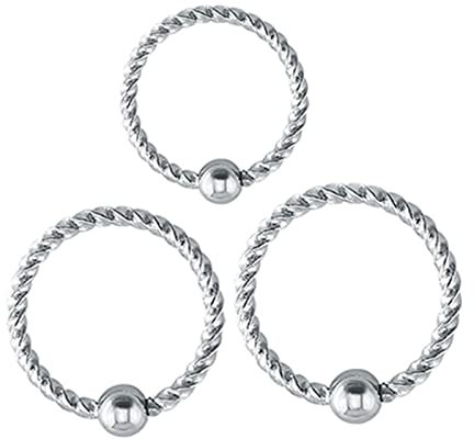 Nasenpiercing Set Chirurgenstahl, Nasenring Hoop mit Silber Einfache Runde Kugel 3Pcs Piercingschmuck Geschenk für Frauen Männer