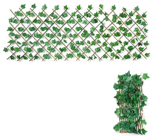 DJSDN Zaun-Sichtschutz, dekoratives Zaunelement aus künstlichem Efeu, erweiterbarer/dehnbarer Sichtschutzzaun aus künstlichem Efeu for Balkon und Terrasse im Freien (Size : 70cm)